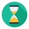 Hourglass flat icon on green background for any occasion