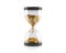 Hourglass with golden coins, Time is money concept. 3D illustration