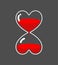 Hourglass heart. Donor day. Blood transfusion. Vector illustration