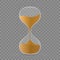 Hourglass. Highly detailed. Antique clock with sand inside. Vector illustration