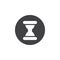 Hourglass, history, time flat icon. Round simple button, circular vector sign.