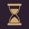 The hourglass icon. Chronometer and timer, clock symbol. Flat