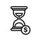 Hourglass icon in line style about marketing and growth for any projects