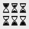 Hourglass Icon Set - Black Vector Illustration - Isolated On Transparent Background