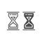 Hourglass line and glyph icon. Time running in hourglass vector illustration isolated on white. Sandglass outline style