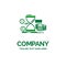 Hourglass, management, money, time, coins Flat Business Logo tem