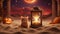 hourglass in the night highly intricately detailed photograph of kitten red with pumpkin in the hat next to a sand clock