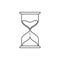 Hourglass outline icon. Sand clock or hour glass sign. Time, timer, countdown concept. Vector illustration