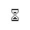 Hourglass pixel black isolated vector icon.