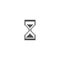 Hourglass pixel black isolated vector icon.