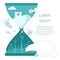 Hourglass with polar bear and urban city emissions co2. The glacier melt, climate change animals die out. STOP GLOBAL