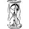 Hourglass with a question mark inside sketch vector illustration