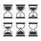 Hourglass retro vector icons set isolated on white background