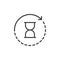 Hourglass with rotation arrow outline icon