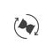 Hourglass rotation arrows vector icon