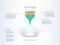 Hourglass or sand clock 3 steps business process chart infographics. Sandglass corporate workflow graphic elements. Company