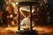 Hourglass with Sand falling illustration generative ai