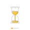 hourglass or sand glass watch illustration with outline line style for measurement or deadline countdown concept