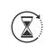 Hourglass, sand, time icon. Vector illustration, flat design