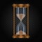 Hourglass with sand on transparent