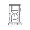 Hourglass sandclock icon, linear isolated illustration, thin line vector, web design sign, outline concept symbol with