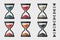 Hourglass, Sandglass Icon Set - Different Vector Illustrations - Isolated On Transparent Background With Bonus Icons
