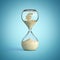 Hourglass, sandglass, sand timer, sand clock with euro sign sh 3d rendering