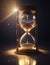 Hourglass with Shining Light. Generative AI