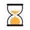 Hourglass sign vector icon template. Sandclock, Sand Clock, Sand of time black and orange isolated vector icon design