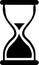 Hourglass simple black vector icon. Sand clock, half full, half empty glyph symbol.