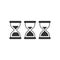Hourglass simple black vector icon set