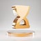 Hourglass Start icon. Yellow Gold Hourglass Start symbol on golden podium