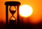 Hourglass in sunset