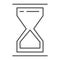 Hourglass thin line icon. Time is over in hourglass vector illustration isolated on white. Sandglass outline style