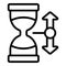 Hourglass time icon outline vector. Critical growth