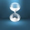 Hourglass.Transparent white sand clock