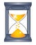 Hourglass - vector full color picture for logo or pictogram. Silver hourglass with golden sand. The clock is counting down.