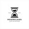 hourglass vintage simple logo illustration design