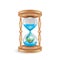 Hourglass with water dripping and planet earth; environmental co