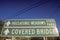 Housatonic Meadows State Park and covered bridge sign in Cornwall Bridge, Connecticut