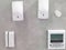 House alarm system on grey background