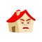 House angry emotion isolated. Evil Home Cartoon Style. Building fierce Vector