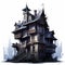 House anime style, House Gothic white background high quality ai image generated