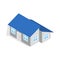 House with annexe icon, isometric 3d style