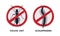 House Ant and Scolopendra Red Warning or Prohibition Sign with Cross Line Vector Set