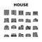 House Architectural Exterior Icons Set Vector