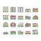 House Architectural Exterior Icons Set Vector .