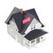 House architectural model with sale sign, isolated