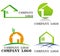 House, architecture, real estate green logos