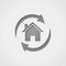 House with arrows grey icon